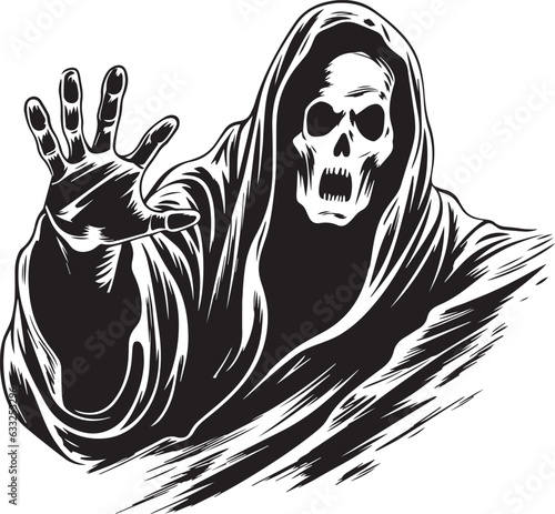 Vintage ghost, Halloween scary ghost monsters Vector Illustration, SVG