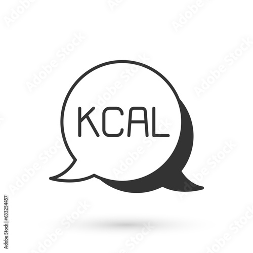 Grey Kcal icon isolated on isolated on white background. Health food. Vector