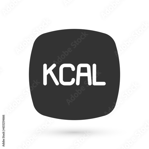 Grey Kcal icon isolated on isolated on white background. Health food. Vector