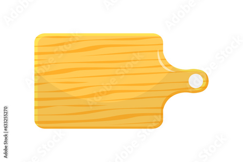 Cutting wooden board, top view of kitchen tray, equipment for chopping and cooking