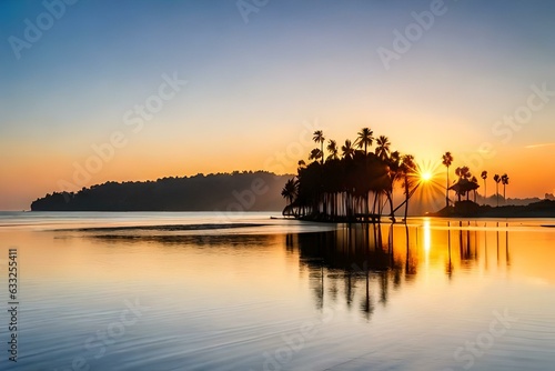 sun set over the lake © Eun Woo Ai