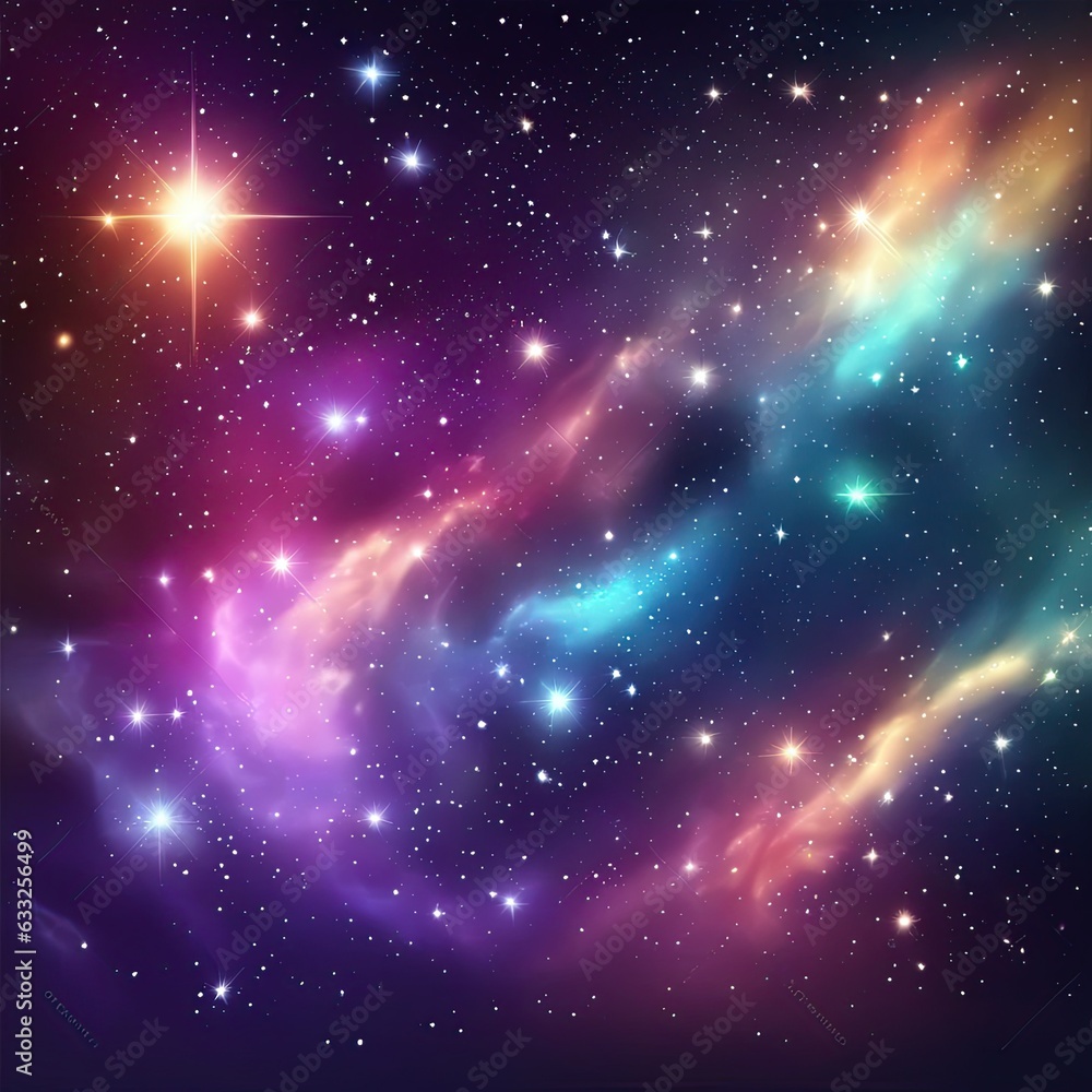 Space background with stardust and shining stars realistic