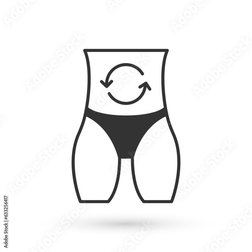 Grey Metabolism of human organism icon isolated on isolated on white background. Digestion, metabolic system and hormones concept. Vector