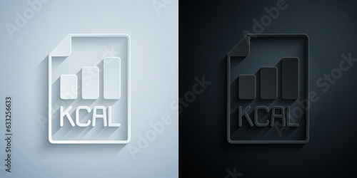 Paper cut Diet plan icon isolated on isolated on grey and black background. Concept of fitness marathon, proper nutrition, healthy food, beautiful body, vegetables, slimming. Paper art style. Vector