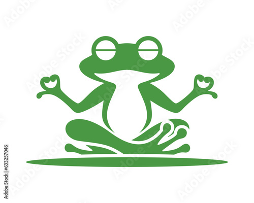 Zen Frog Character Mascot yoga logo vector, Yoga, meditation logo, zen symbol, yoga studio icon concept. Meditating frog logo Vector