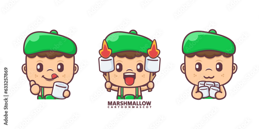 marshmallow cartoon mascot. suitable for, logo brand, stickers, icons. marshmallow cartoon mascot. suitable for, logo brand, stickers, icons.