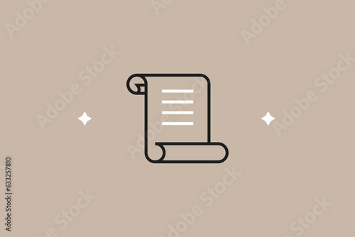Vector verdict illustration in flat design style,  geometric law and justice icon.
