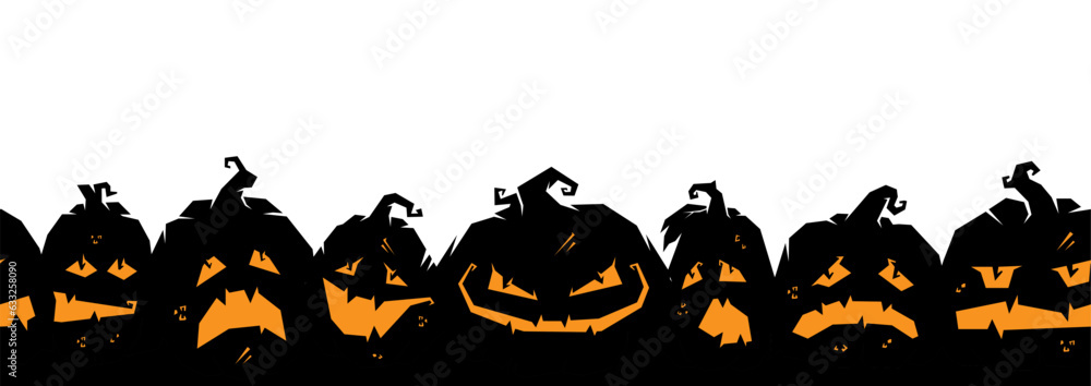 Halloween seamless pattern with pumpkins for design of background and halloween party. October season design for banners and postcards Halloween seamless pattern with pumpkins for design of background and halloween party. October season design for banners and postcards