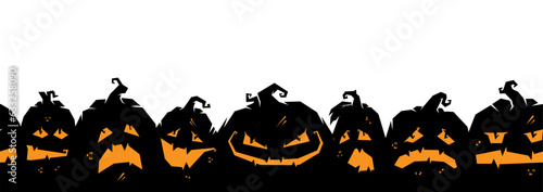Halloween seamless pattern with pumpkins for design of background and halloween party. October season design for banners and postcards
