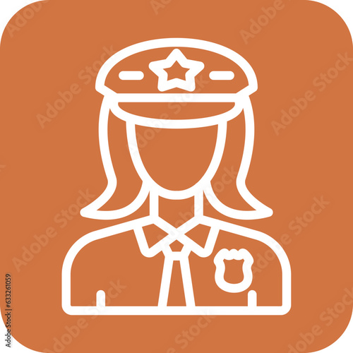 Vector Design Lady Police Icon Style