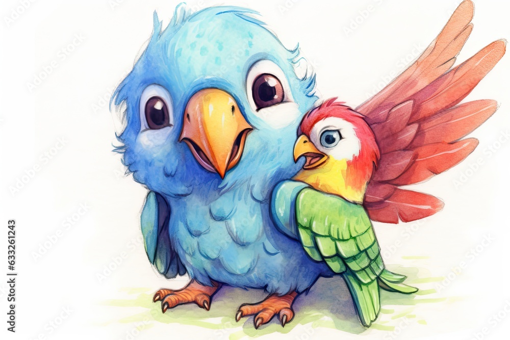 Obraz premium Playful Pals: Adorable Animal Drawings in a Joyful Wonderland of Laughter, Smiles, and Delight, generative AI