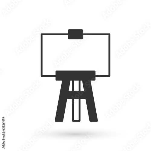 Grey Wood easel or painting art boards icon isolated on white background. Vector