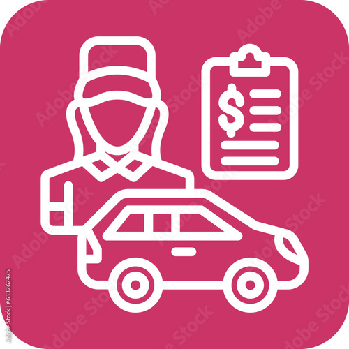 Vector Design Car Saleswoman Icon Style