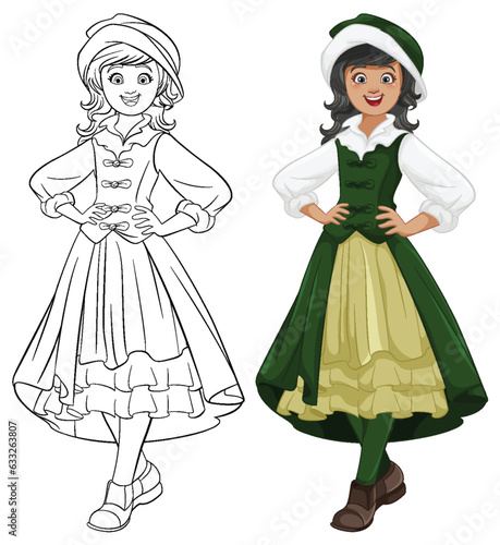 Smiling Woman in Traditional Austrian Outfit