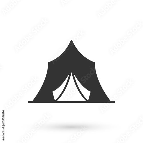 Grey Circus tent icon isolated on white background. Carnival camping tent. Amusement park. Vector
