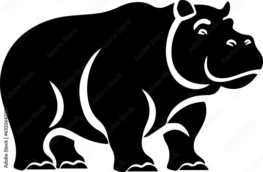 Hippopotomus Flat Icon Hippopotomus Flat Icon