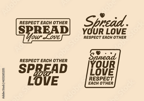 Spread your love, text art badge design