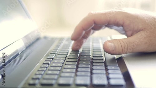Blurred Shooting with Programmer Introducing Data Online Using Pc Keypad. Man Accessing Internet Network Using Digital Technology.