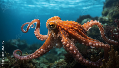 Octopus in deep © Pixzot