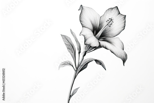 Minimalist Grace  Capturing Nature s Beauty with Elegant Line Drawings of Blossoms  generative AI