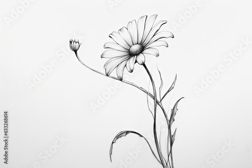 Wildflower Sketches  Delicate Lines Capturing Nature s Beauty in Minimalistic Drawings  generative AI