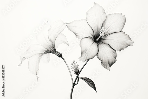 Delicate Blossoms  Capturing the Essence of Beauty with Serene and Elegant Simplicity through Simple Flower Sketches  generative AI