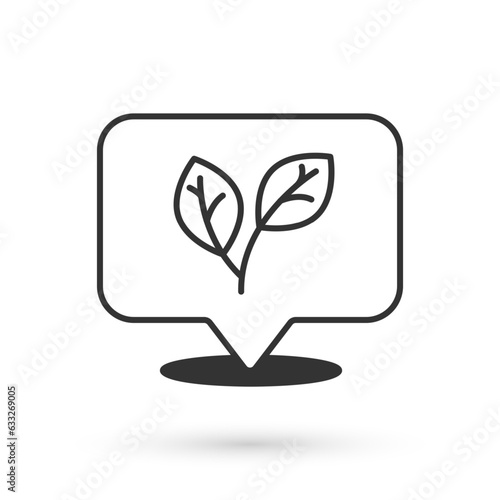 Grey Leaf icon isolated on white background. Leaves sign. Fresh natural product symbol. Vector