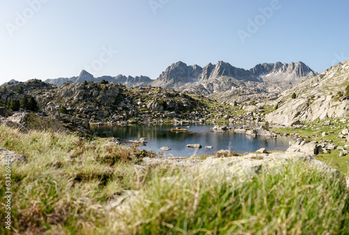 Landscape of a lake in the mountains