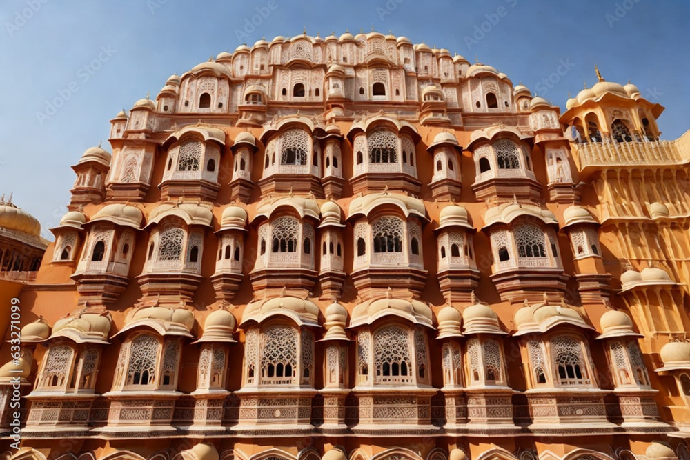  Hawa Mahal Jaipur, upward close up shot, landmark monument destination travel
inspired by several places 