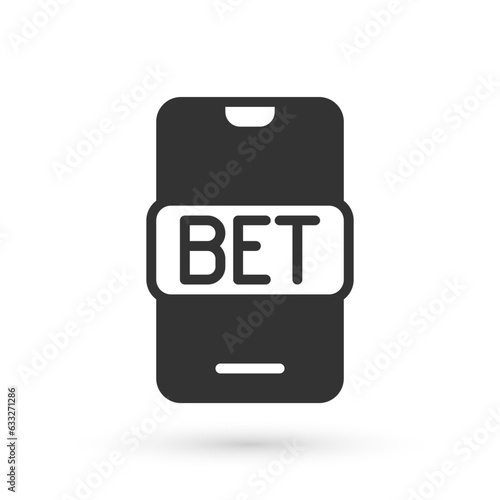 Grey Online sports betting icon isolated on white background. Sport bet bookmaker. Betting online make money. Vector