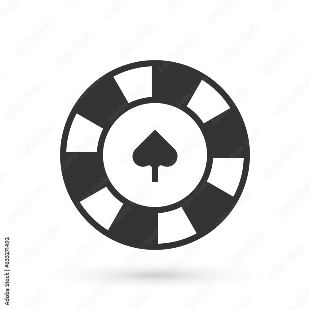 Fototapeta premium Grey Casino chips icon isolated on white background. Casino gambling. Vector