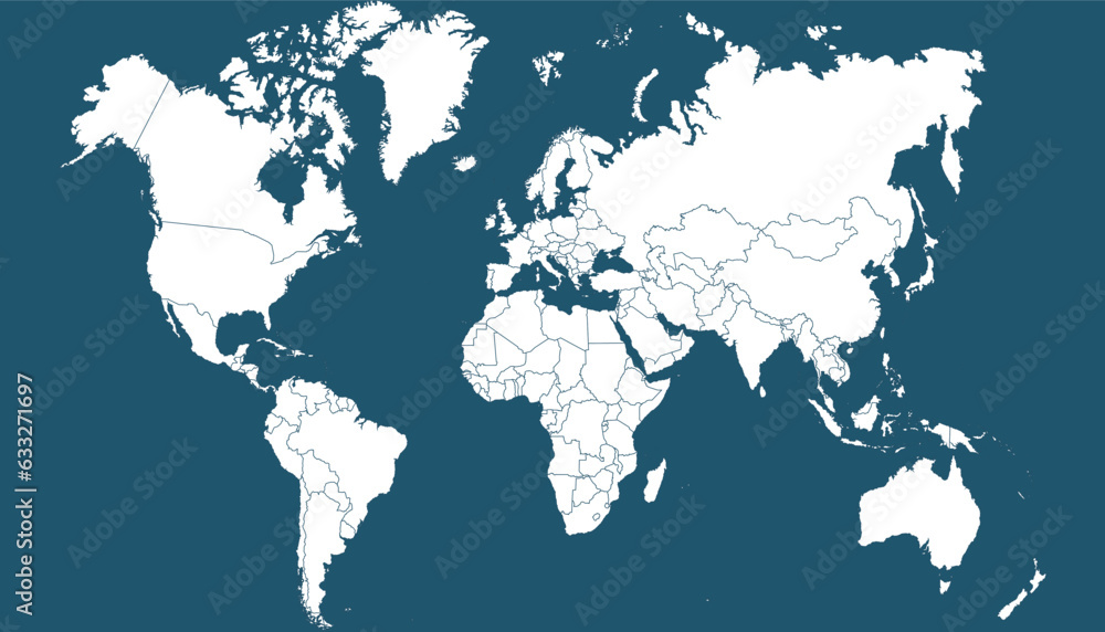 Obraz premium World map. Silhouette map. Color modern vector map