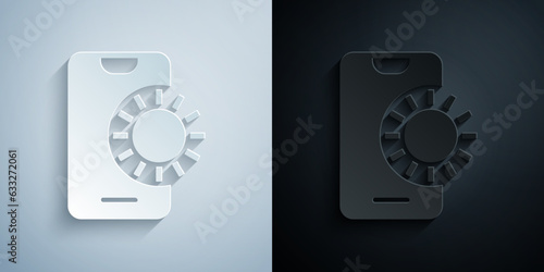 Paper cut Online sports betting icon isolated on grey and black background. Sport bet bookmaker. Betting online make money. Paper art style. Vector