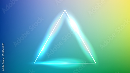 Neon triangle frame with shining effects