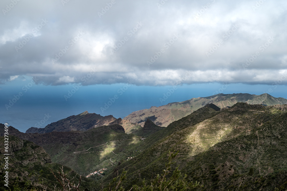 Summer landscape of green mountains and blue sky Summer landscape of green mountains and blue sky