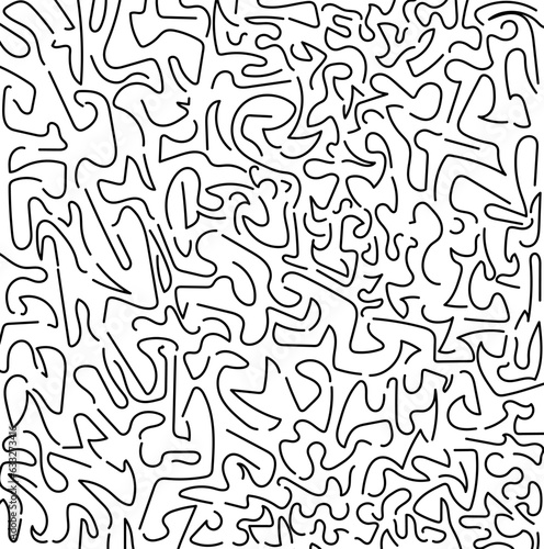 Curving lines create a pattern similar to the cerebral convolutions or a labyrinth.