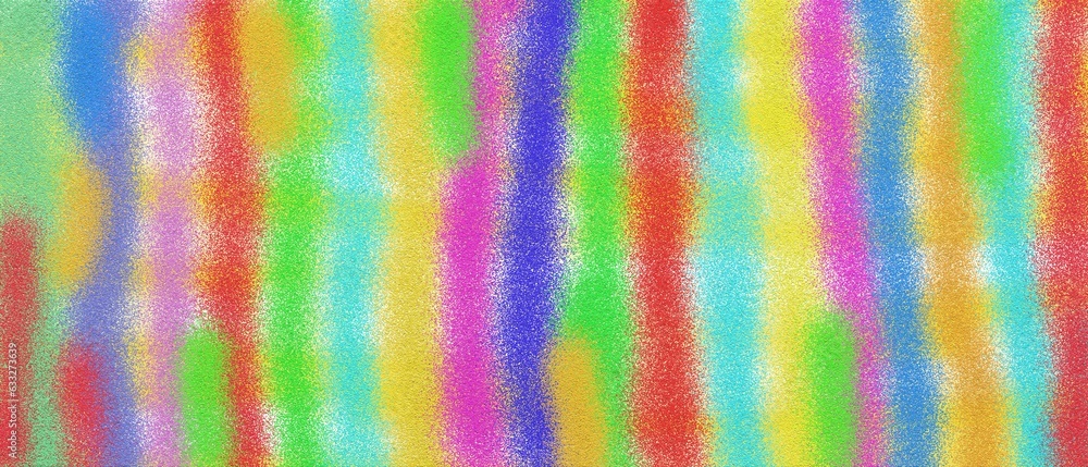 Artistic illustration. Colored striped rainbow background. Grunge modern style. Fine grained paint. Wide iridescent wallpaper.