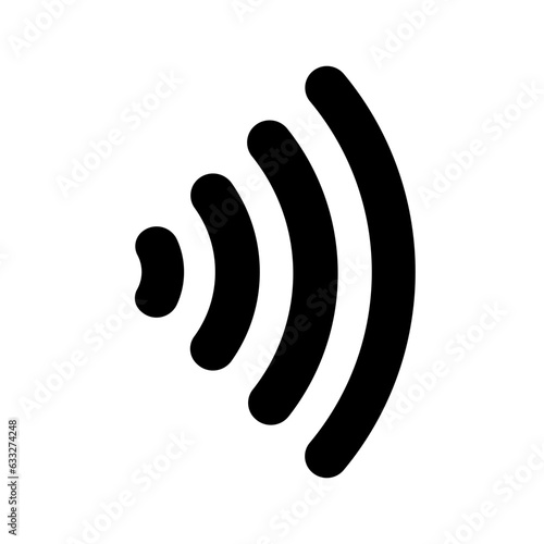 Contactless signal NFC payment line icon, transparent  background, illustration vector