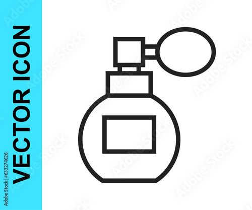 Black line Perfume icon isolated on white background. Vector