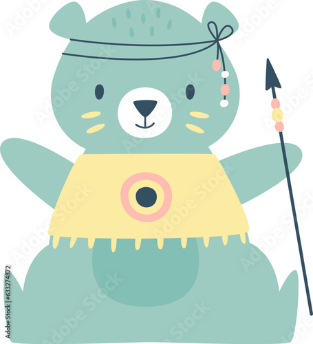 Bear With Indian Traditional Accessories