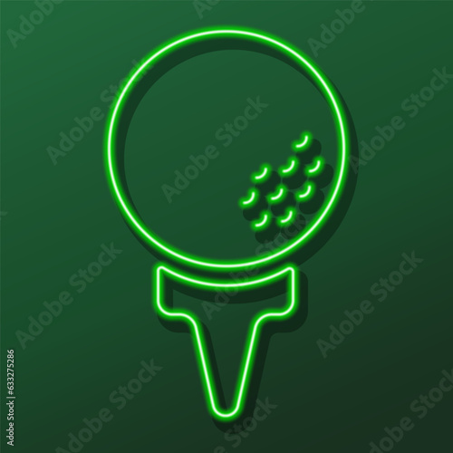golf neon sign, modern glowing banner design, colorful modern design trend on black background. Vector illustration.
