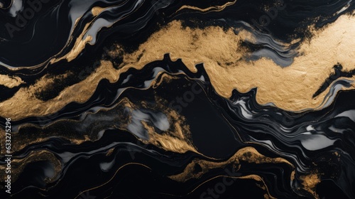 Black and gold liquid marble background