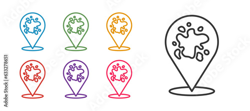 Set line Paint spray icon isolated on white background. Set icons colorful. Vector