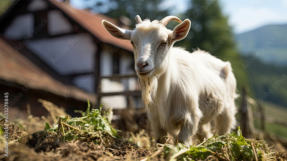 Fototapeta premium A close-up photograph of a Red-eared Slider turtle against a white background.