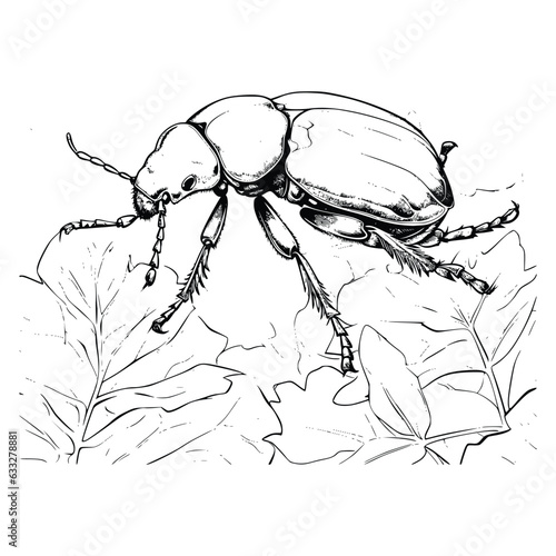 Beetle Coloring Page for Kids