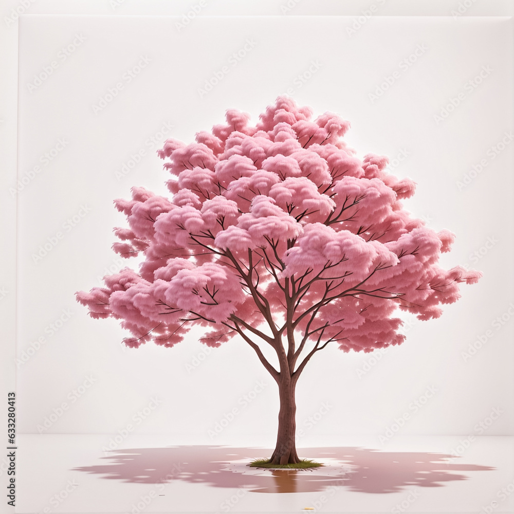 Obraz premium Pink tree isolated on white background