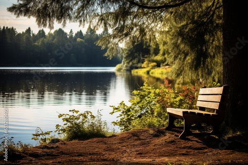 Sitting by a tranquil lake  reflections of nature all around  love Generative AI