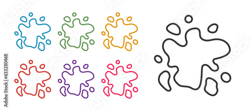 Set line Paint spray icon isolated on white background. Set icons colorful. Vector