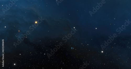 Fantasy space nebula. Giant interstellar cloud with stars © Peter Jurik