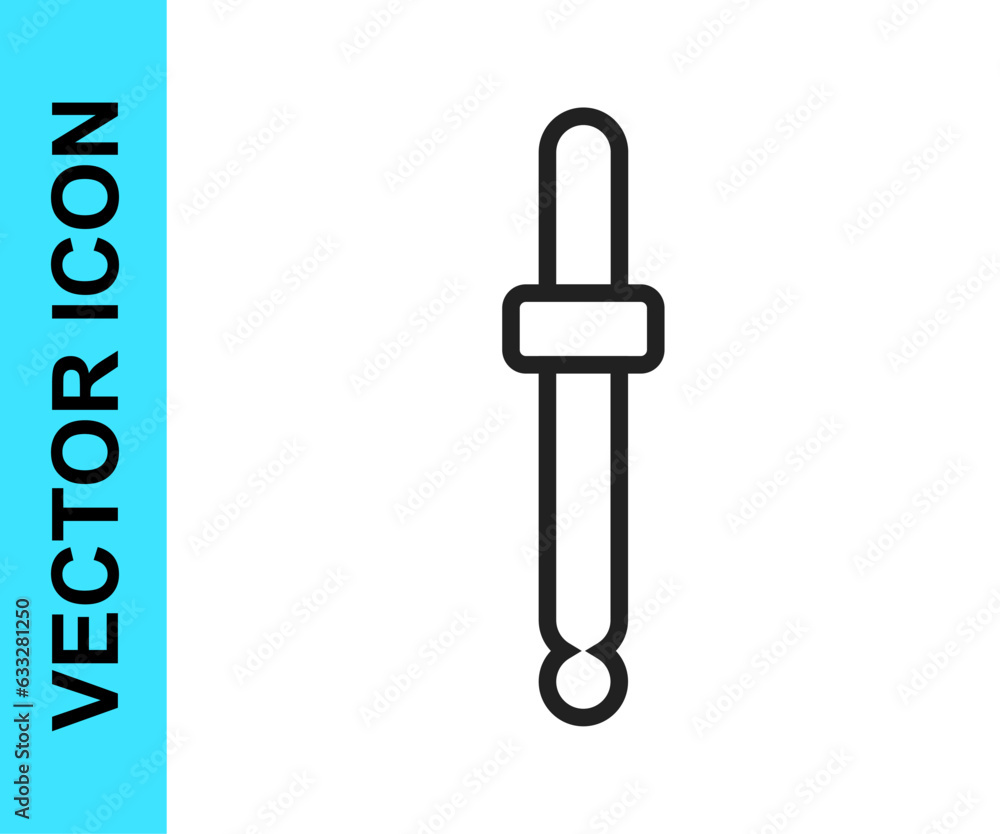Black line Eyedropper color picker palette icon isolated on isolated on white background. Vector Black line Eyedropper color picker palette icon isolated on isolated on white background. Vector